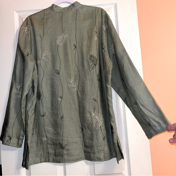 Vintage Freeport Studio Linen Embroidered Tunic Jacket - Picture 8 of 11
